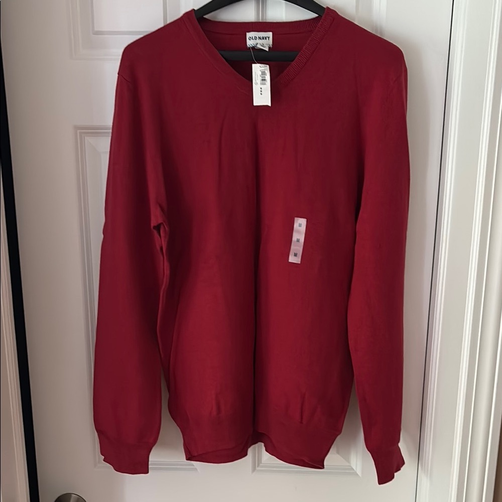 Old Navy Red V-Neck Sweater Classic Style